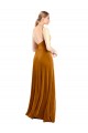 Stretch Velvet Cowl Neck A-Line Gold Prom Dress Canada Factory