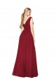 Soft Chiffon High Neck V-Back A-Line Burgundy Black Tie Prom Dress Canada Factory