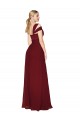 Soft Chiffon High Neck A-Line Burgundy Prom Dress Canada Factory