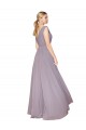Soft Chiffon High Neck V-Back A-Line Dusty Rose Prom Dress Canada Factory