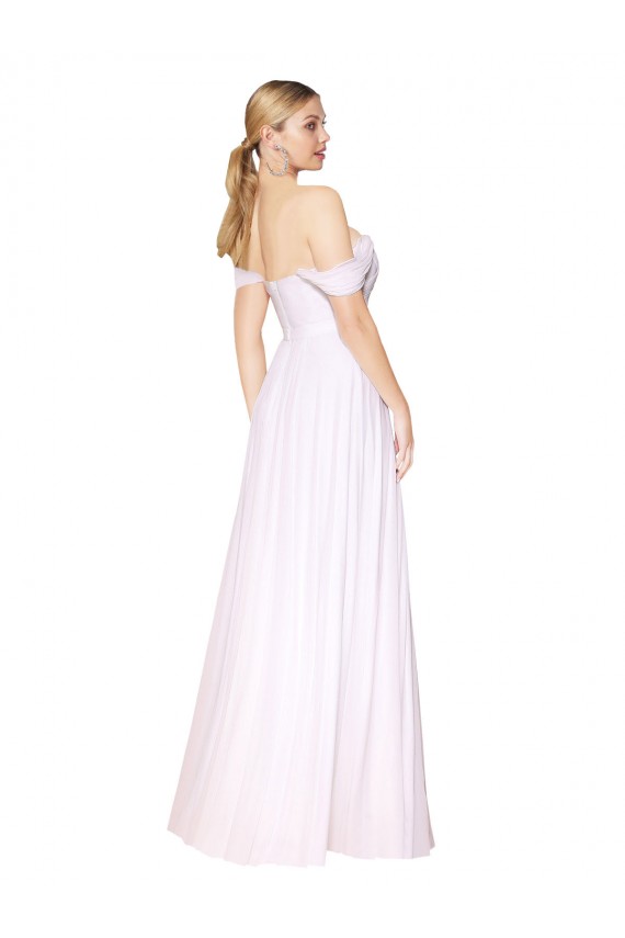 Soft Chiffon High Neck A-Line White Prom Dress Canada Factory