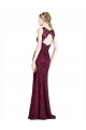 Lace High Neck Keyhole Back A-Line Burgundy Gold Prom Dress Canada Factory
