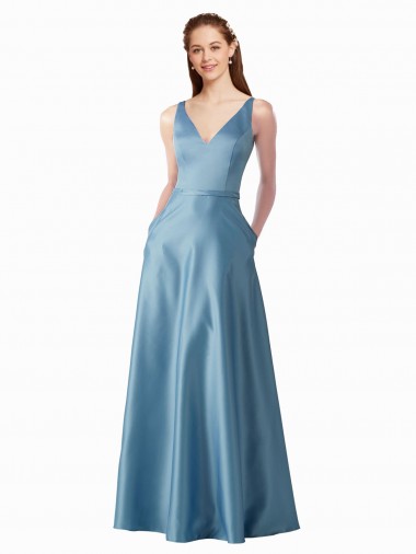 Satin High Neck A-Line Black Tie Prom Dress Canada Factory