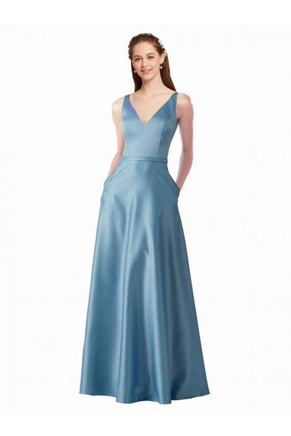 Satin High Neck A-Line Black Tie Prom Dress Canada Factory