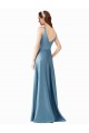 Satin High Neck A-Line Black Tie Prom Dress Canada Factory