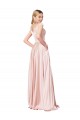 Satin High Neck A-Line Pink Prom Dress Canada Factory