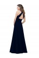 Stretch Crepe High Neck Keyhole Back A-Line Dusty Pink Prom Dress Canada Factory