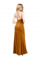 Stretch Velvet High Neck Open Back A-Line Gold Prom Dress Canada Factory