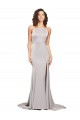 Stretch Satin High Neck Low Back A-Line Prom Dress Canada Factory
