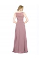 Soft Chiffon & Lace Illusion Neck A-Line Black Tie Prom Dress Canada Factory
