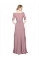 Soft Chiffon & Lace Off the Shoulder A-Line Prom Dress Canada Factory