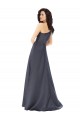 Satin One Shoulder A-Line Slate Grey Prom Dress Canada Factory