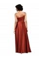 Silky Satin One Shoulder A-Line Burnt Orange Black Tie Prom Dress Canada Factory