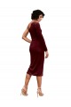 Stretch Velvet One Shoulder A-Line Burgundy Black Tie Prom Dress Canada Factory