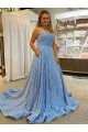 Velvet Sequin Scoop Neck A-Line Prom Dress Canada Factory
