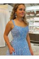 Velvet Sequin Scoop Neck A-Line Prom Dress Canada Factory
