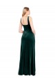 Stretch Velvet Square Neck A-Line Dark Green Prom Dress Canada Factory