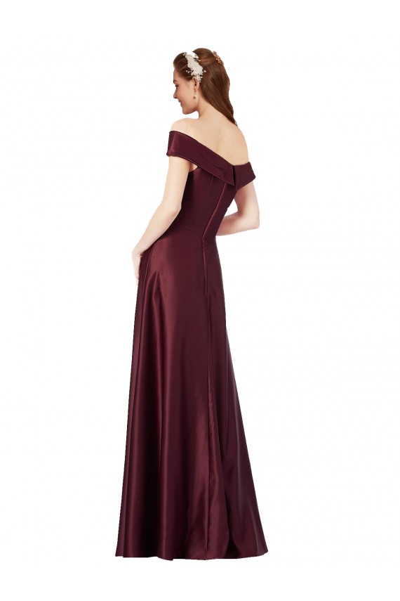 Satin Strapless A-Line Burgundy Gold Black Tie Prom Dress Canada Factory