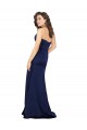Silky Satin Strapless A-Line Sapphire Prom Dress Canada Factory