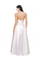 Stretch Satin Strapless Low Back A-Line White Prom Dress Canada Factory