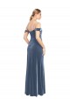 Stretch Velvet Strapless A-Line Dusty Blue Prom Dress Canada Factory