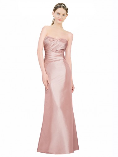 Stretch Satin Strapless Low Back A-Line Prom Dress Canada Factory