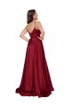 Silky Satin Sweetheart Low Back A-Line French Blue Black Tie Prom Dress Canada Factory