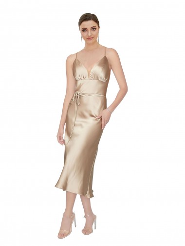 Silky Satin V-Neck A-Line Prom Dress Canada Factory