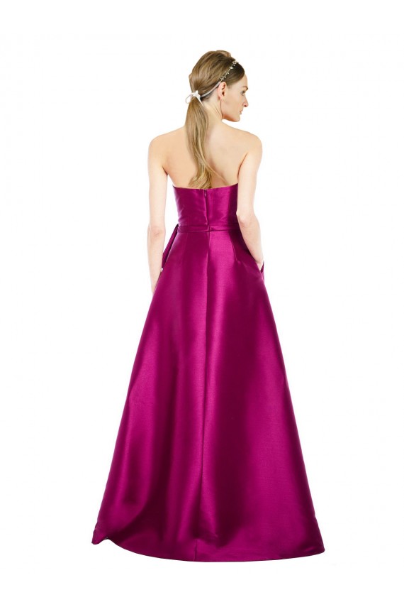 Satin V-Neck A-Line Merlot Prom Dress Canada Factory