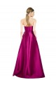 Satin V-Neck A-Line Merlot Prom Dress Canada Factory