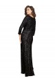 Sequin V-Neck A-Line Black Prom Dress Canada Factory