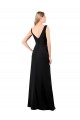 Soft Chiffon V-Neck V-Back A-Line Black Prom Dress Canada Factory