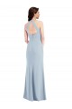 Stretch Crepe V-Neck Open Back A-Line Light Sky Blue Prom Dress Canada Factory