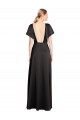 Stretch Satin V-Neck Open Back A-Line Black Prom Dress Canada Factory