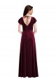Stretch Velvet V-Neck A-Line Burgundy Prom Dress Canada Factory