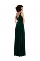 Stretch Velvet V-Neck V-Back A-Line Dark Green Prom Dress Canada Factory