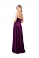 Stretch Velvet V-Neck Open Back A-Line Grape Prom Dress Canada Factory