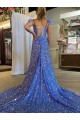Velvet Sequin V-Neck A-Line Prom Dress Canada Factory