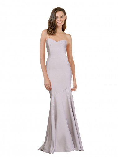 Stretch Crepe Strapless Mermaid Arctic Lilac Prom Dress Canada Factory