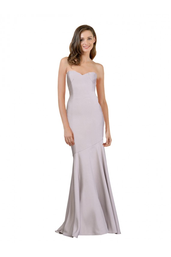 Stretch Crepe Strapless Mermaid Arctic Lilac Prom Dress Canada Factory
