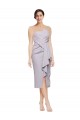 Stretch Crepe Strapless Low Back Sheath Arctic Lilac High Low Prom Dress Canada Factory