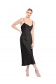 Stretch Satin Cowl Neck Low Back A-Line Black Prom Dress Canada Factory