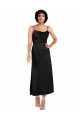 Silky Satin Cowl Neck A-Line Black Prom Dress Canada Factory