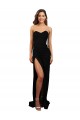 Stretch Crepe High Neck Low Back Column Black Prom Dress Canada Factory