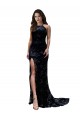 Lace High Neck Open Back Mermaid Black Black Tie Prom Dress Canada Factory