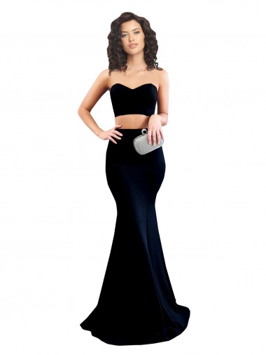 Stretch Crepe High Neck Low Back Mermaid Black Prom Dress Canada Factory