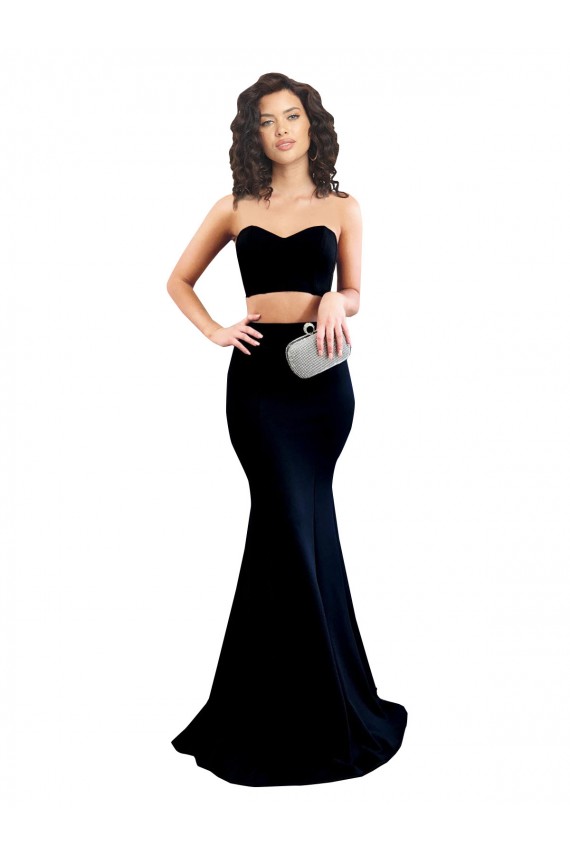 Stretch Crepe High Neck Low Back Mermaid Black Prom Dress Canada Factory