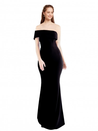 Stretch Crepe One Shoulder Keyhole Back Mermaid Black Prom Dress Canada Factory