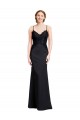 Stretch Crepe V-Neck Low Back Mermaid Black Prom Dress Canada Factory