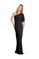Stretch Crepe One Shoulder Long Sheath Black Prom Dress Canada Factory